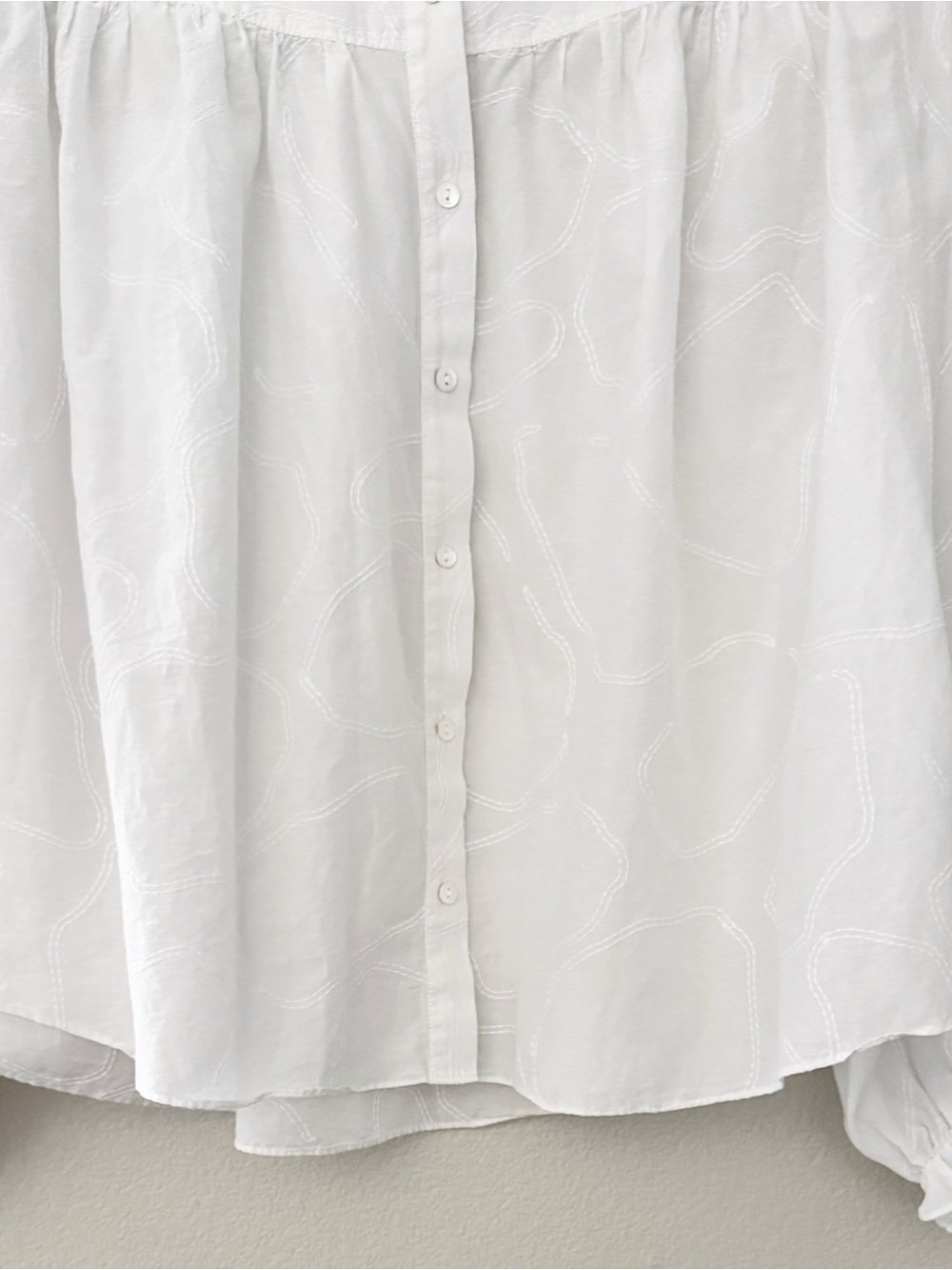 AYR The New Romantic Blouse Top Peasant XL White Boxy Minimalist Cottagecore - Picture 6 of 10